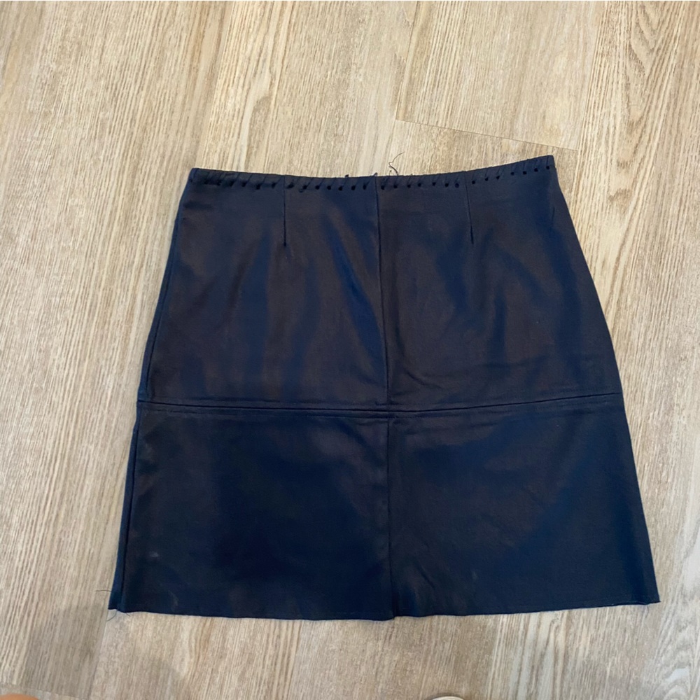 Navy Blue Faux Suede Leather skirt